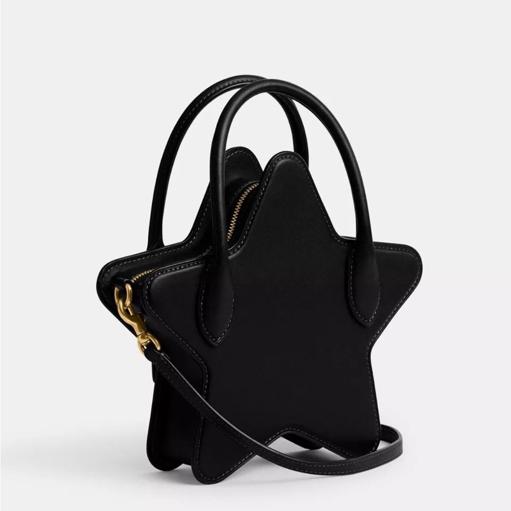 Coach Black Leather Star Bag NWT CP234